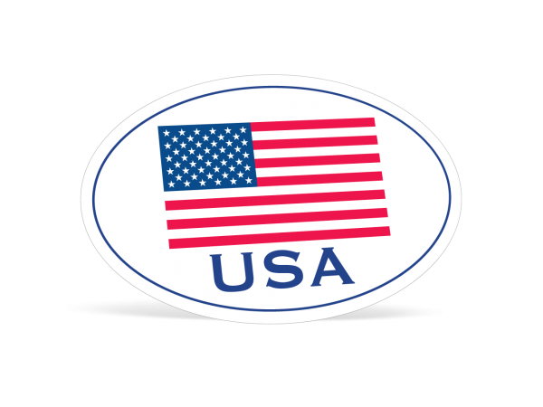 Oval American Flag Decals -   4in x 6in. 