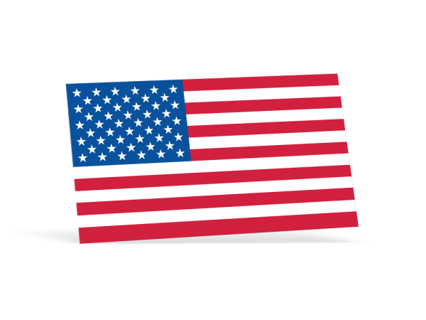 Rectangle American Flag Decals -   2-1/4in x 4in 