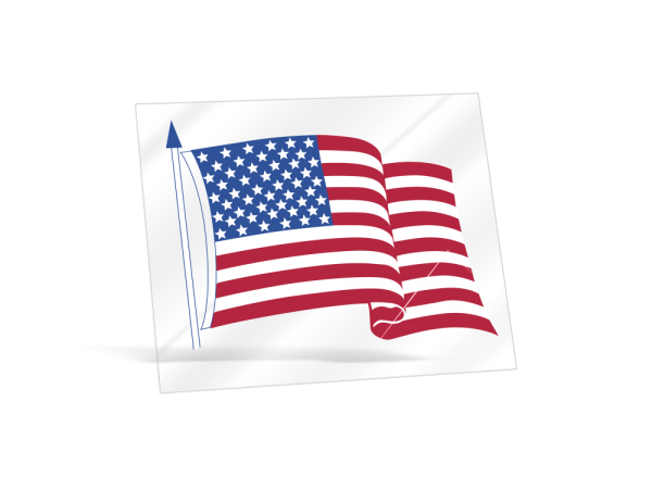 Waving American Flag Static Cling Sticker -   3-1/2in x 4-1/4in