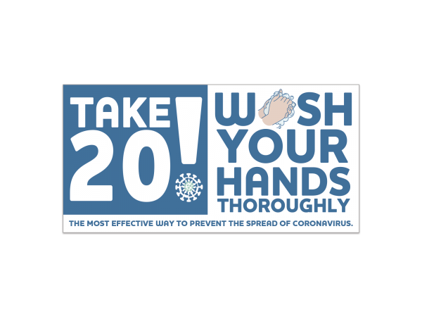 Wash Your Hands Take 20 Decal 4 in. X 8 in. 
