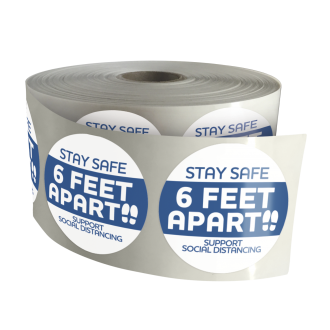 Stay Safe Lapel Sticker 3 in. Dia. (500 stickers per roll) 