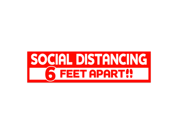 Social Distancing Rectangle Floor Decal 3.75 in. X 15 in. (Red) 