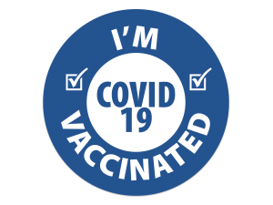 I'm COVID-19 Vaccinated 1.5 in. Dia. (1000 stickers per roll)