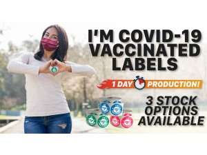 I'm COVID-19 Vaccinated 1.5 in. Dia. (1000 stickers per roll)