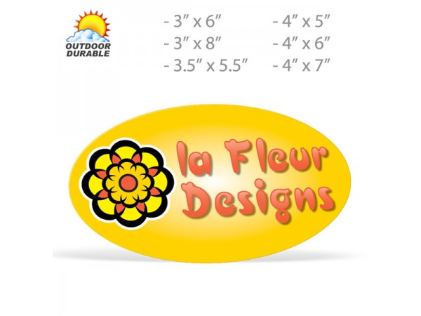 Oval Decals -  Digital Full Color Print, Size Group 4